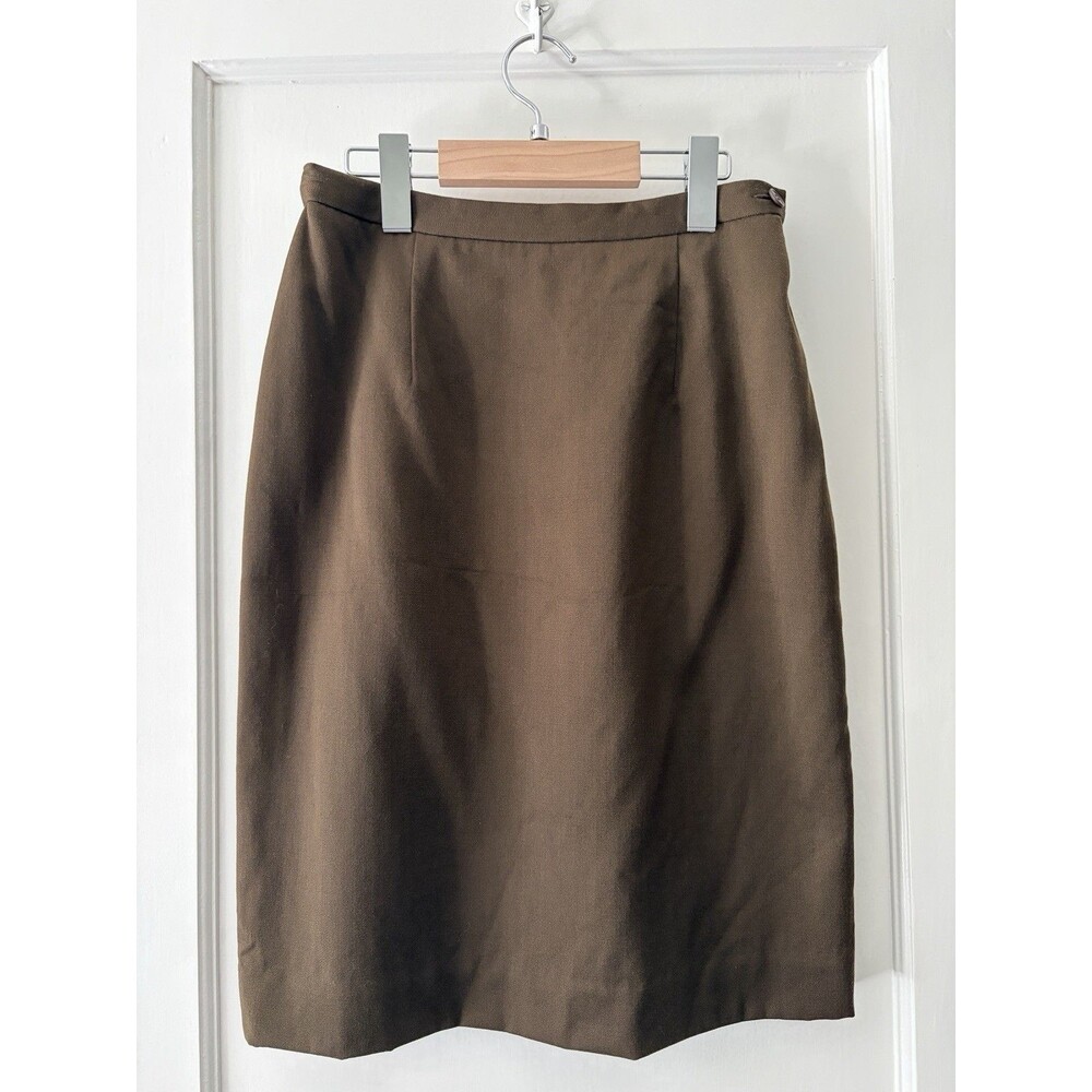 Jones New York 100% Wool Brown Pencil Skirt Size 6 fits like 4 Minimalist Office